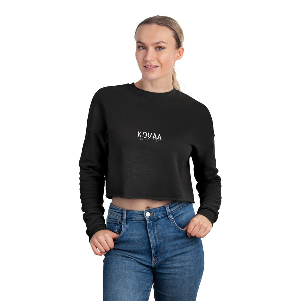 KOVAA Drip Logo Cropped Sweatshirt — Women's Trendy Streetwear