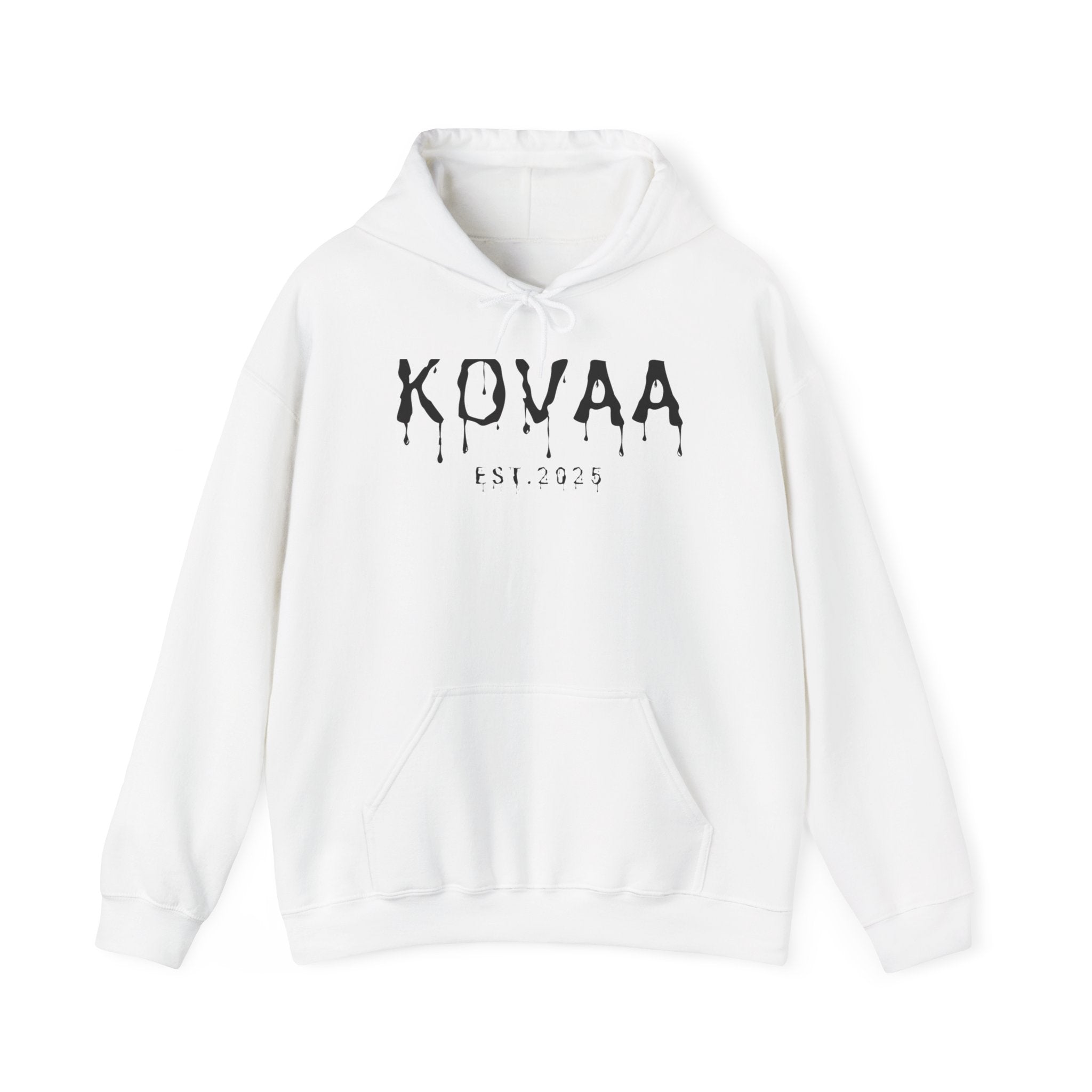 KOVAA Drip Logo Hoodie — Streetwear Graphic Pullover (Est. 2025)