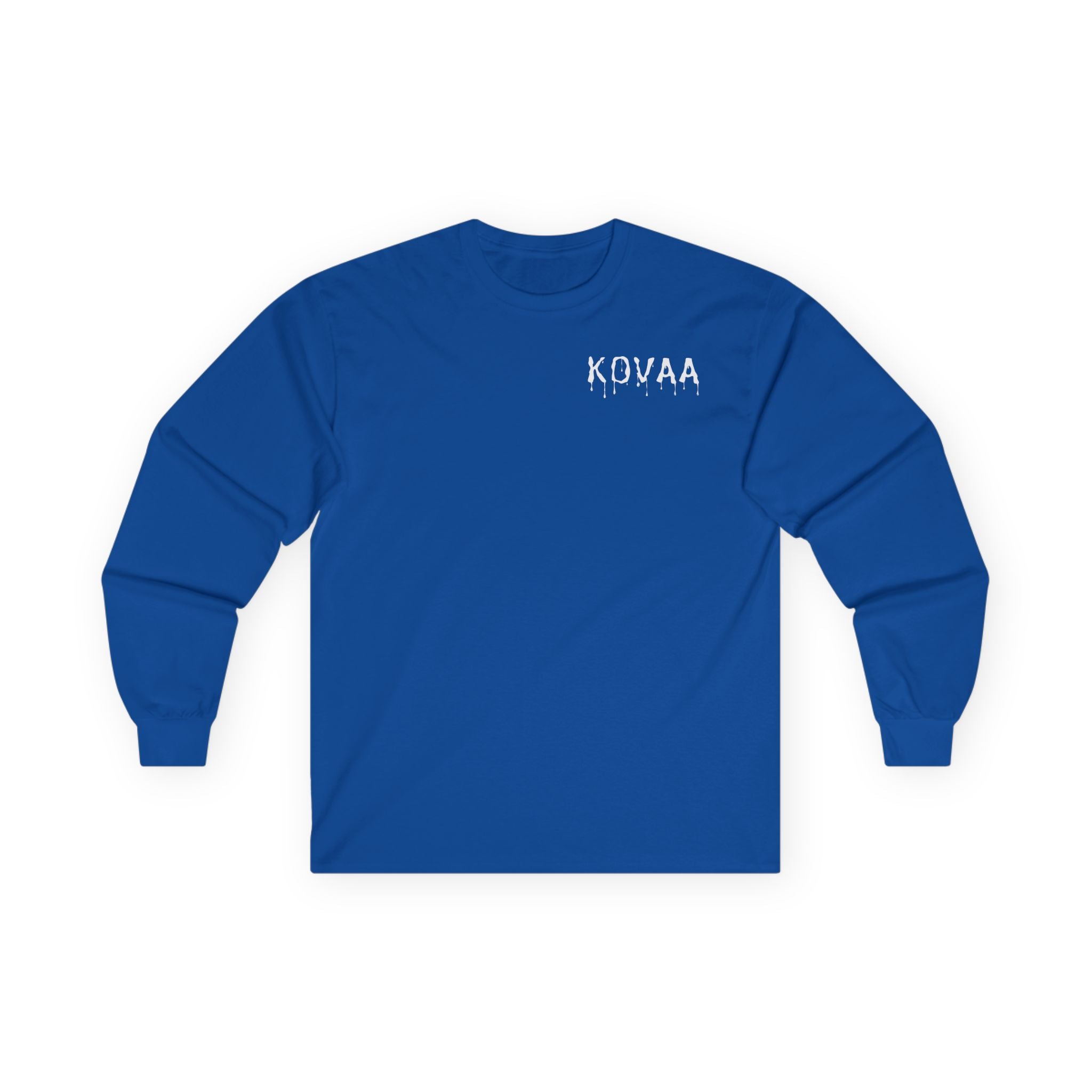 KOVAA Drip Logo Long Sleeve Tee — Est. 2025 Streetwear