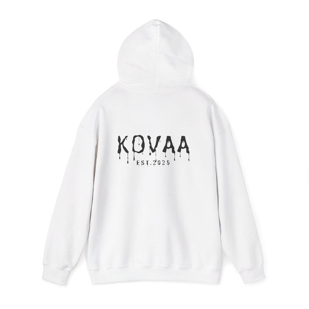 KOVA Minimal Logo Hoodie — White Branded Pullover