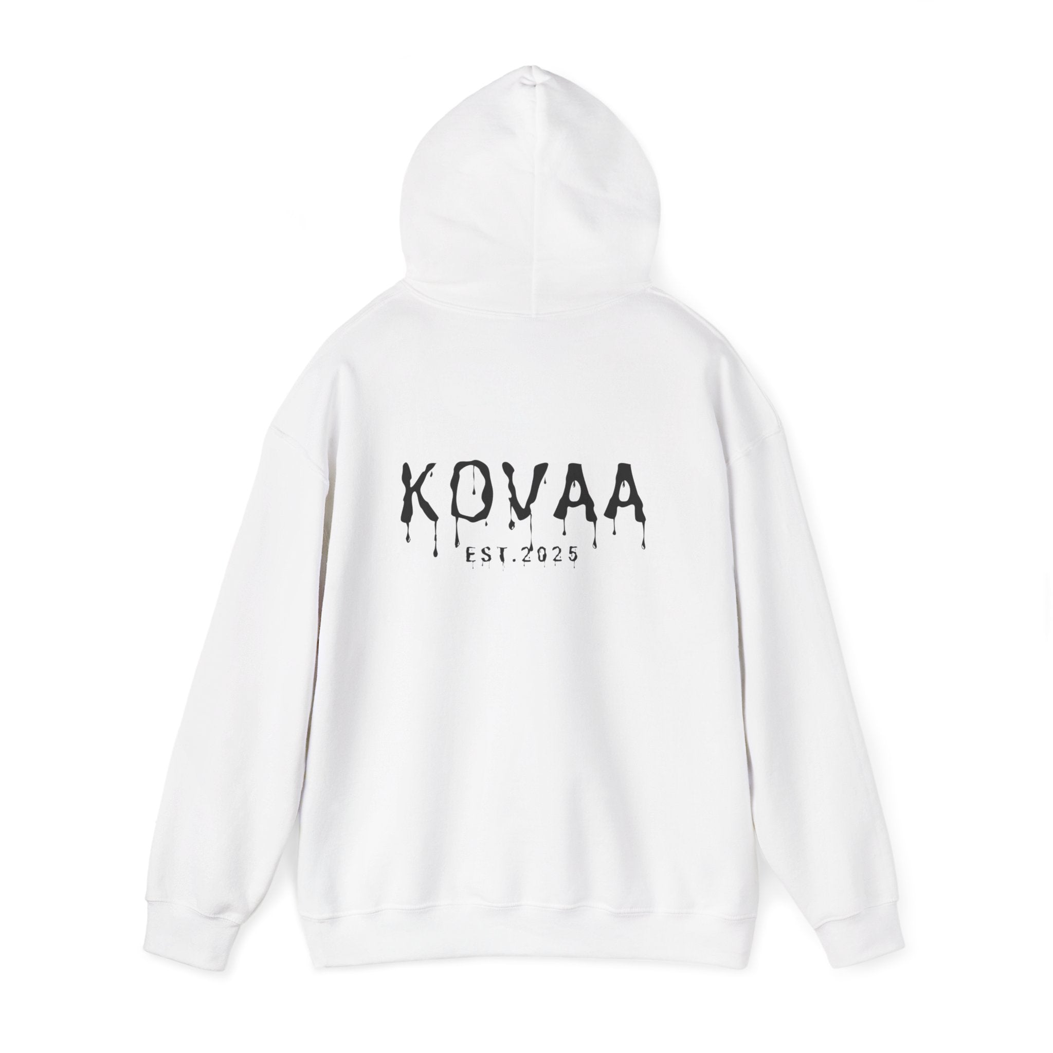 KOVA Minimal Logo Hoodie — White Branded Pullover