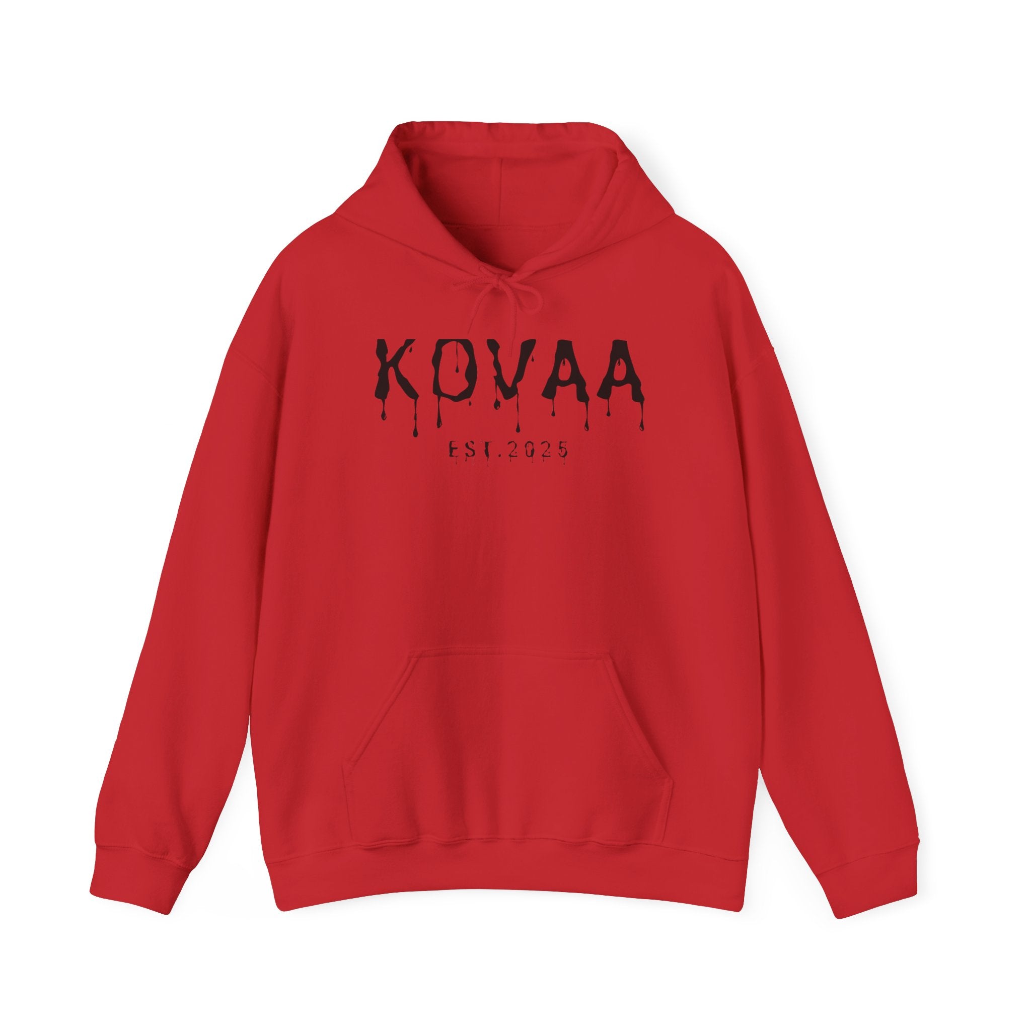 KOVAA Drip Logo Hoodie — Streetwear Graphic Pullover (Est. 2025)