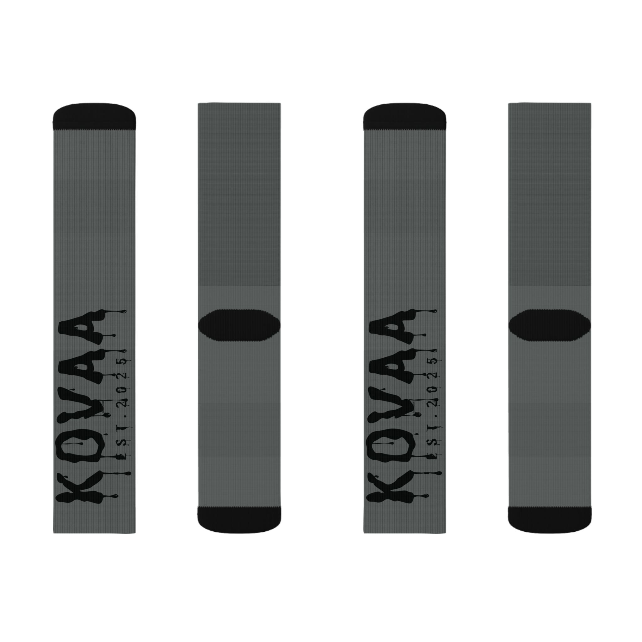 Koyaa Logo Sublimation Crew Socks — Branded Gray Athletic Socks