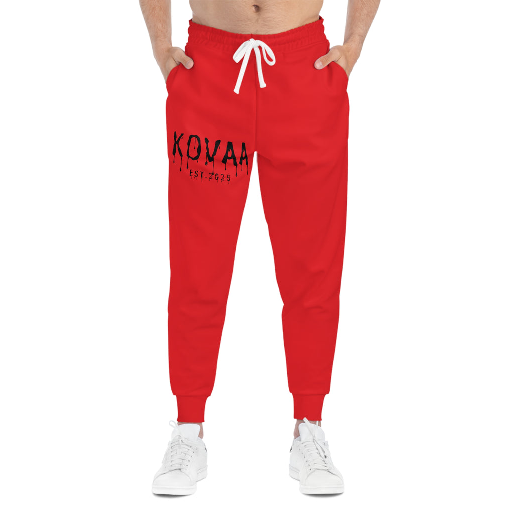 KOVA Red Athletic Joggers — Personalized Casual Sports Sweatpants