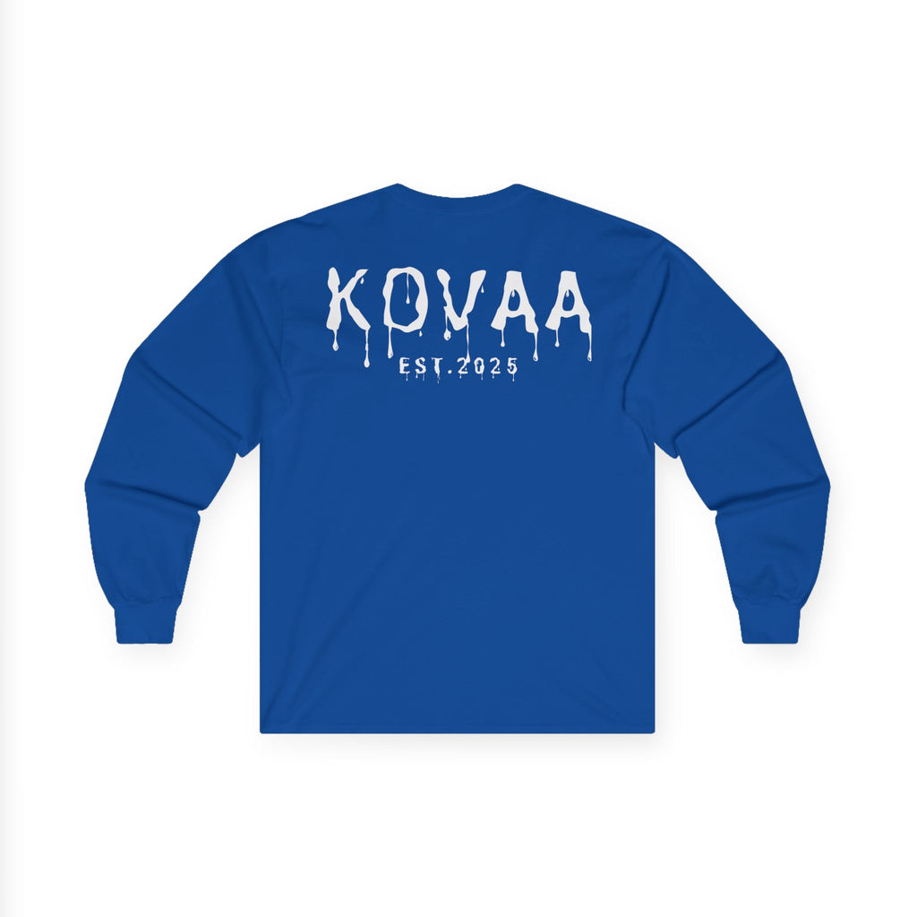 KOVAA Drip Logo Long Sleeve Tee — Est. 2025 Streetwear