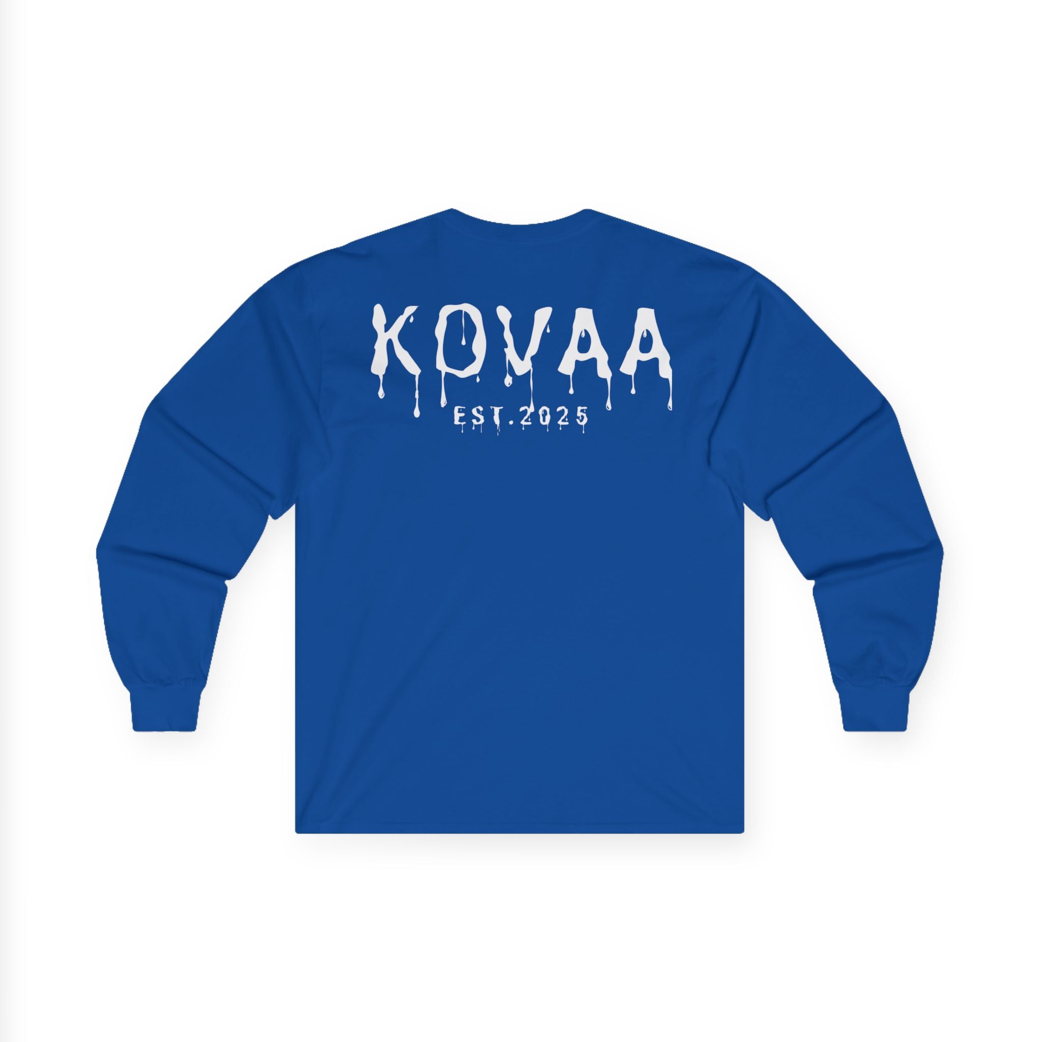 KOVAA Drip Logo Long Sleeve Tee — Est. 2025 Streetwear