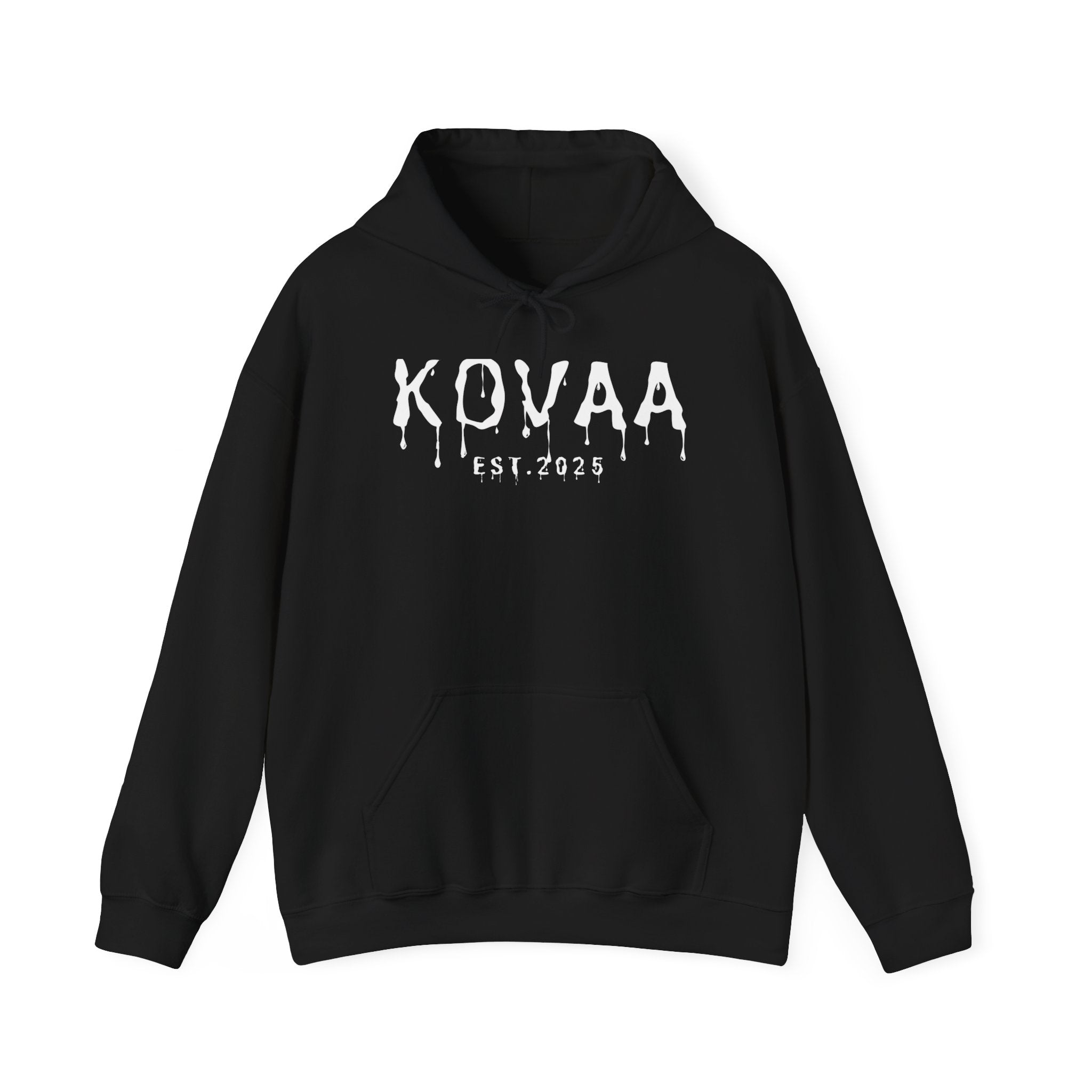 KOVAA Drip Logo Hoodie — Streetwear Graphic Pullover (Est. 2025)