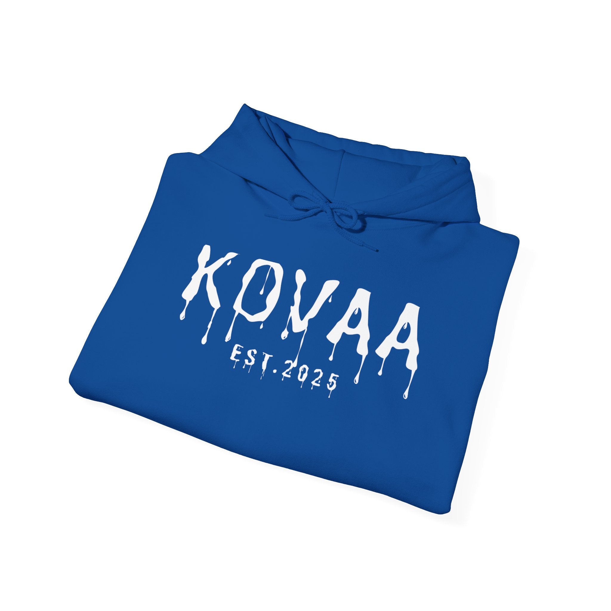 KOVAA Drip Logo Hoodie — Streetwear Graphic Pullover (Est. 2025)