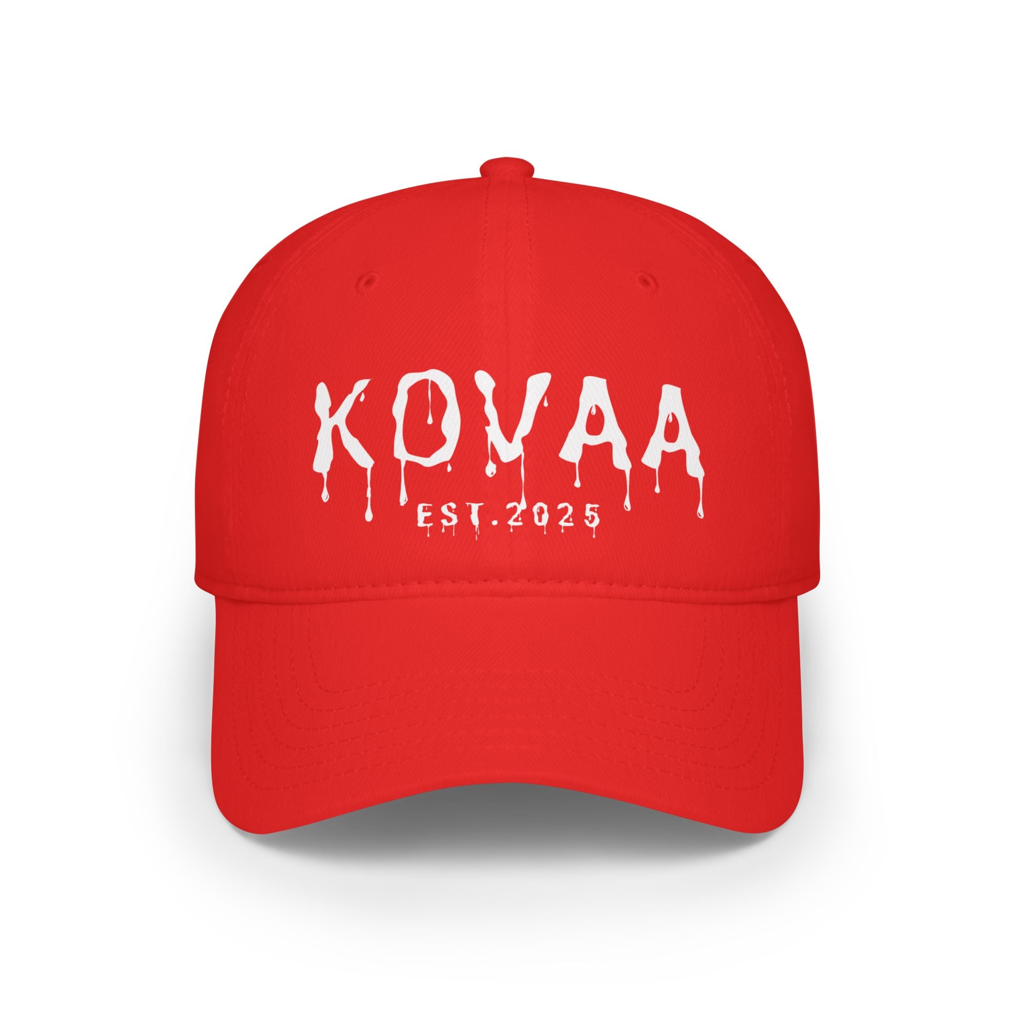 KOVA Embroidered Baseball Cap — Low Profile Red Hat