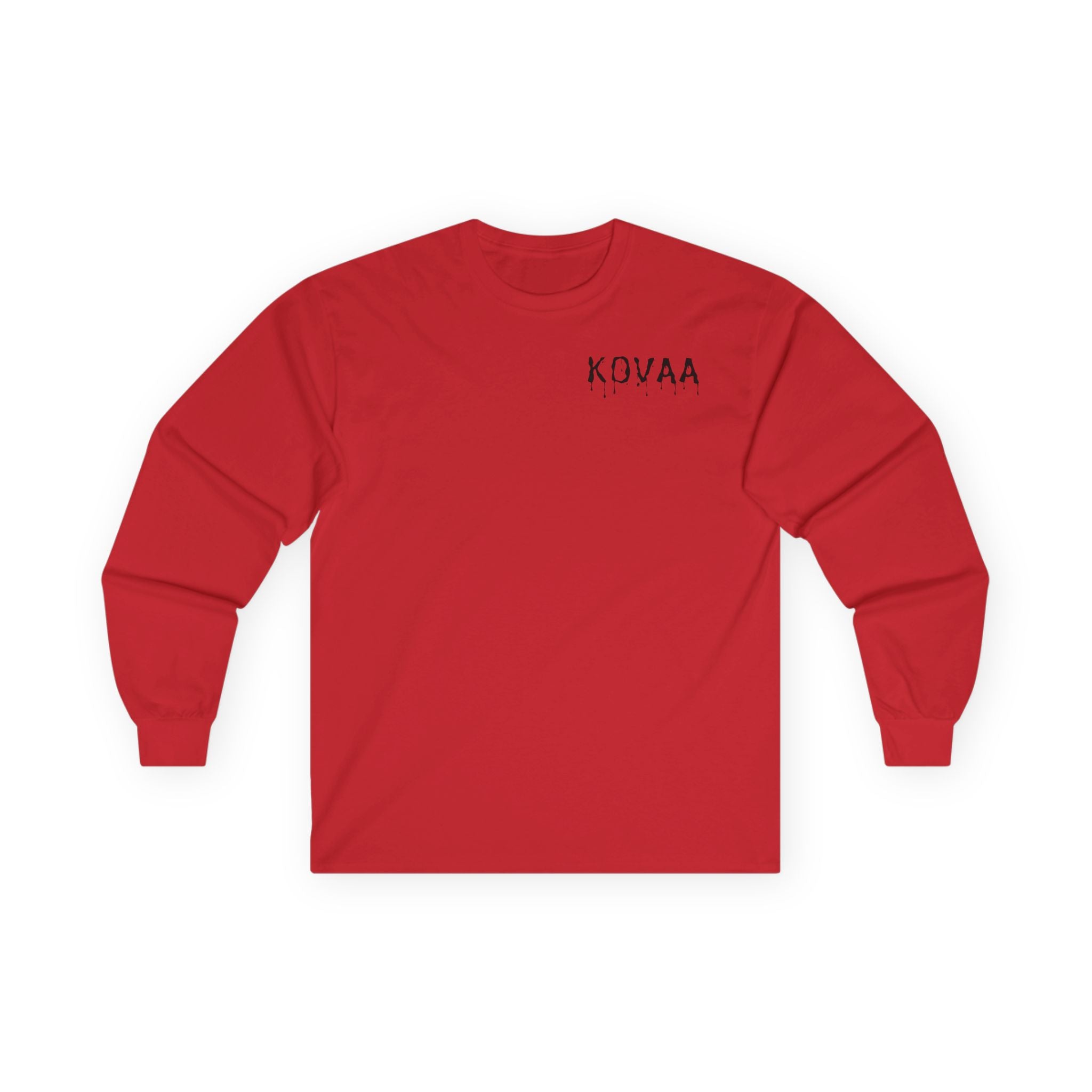 KOVAA Drip Logo Long Sleeve Tee — Est. 2025 Streetwear
