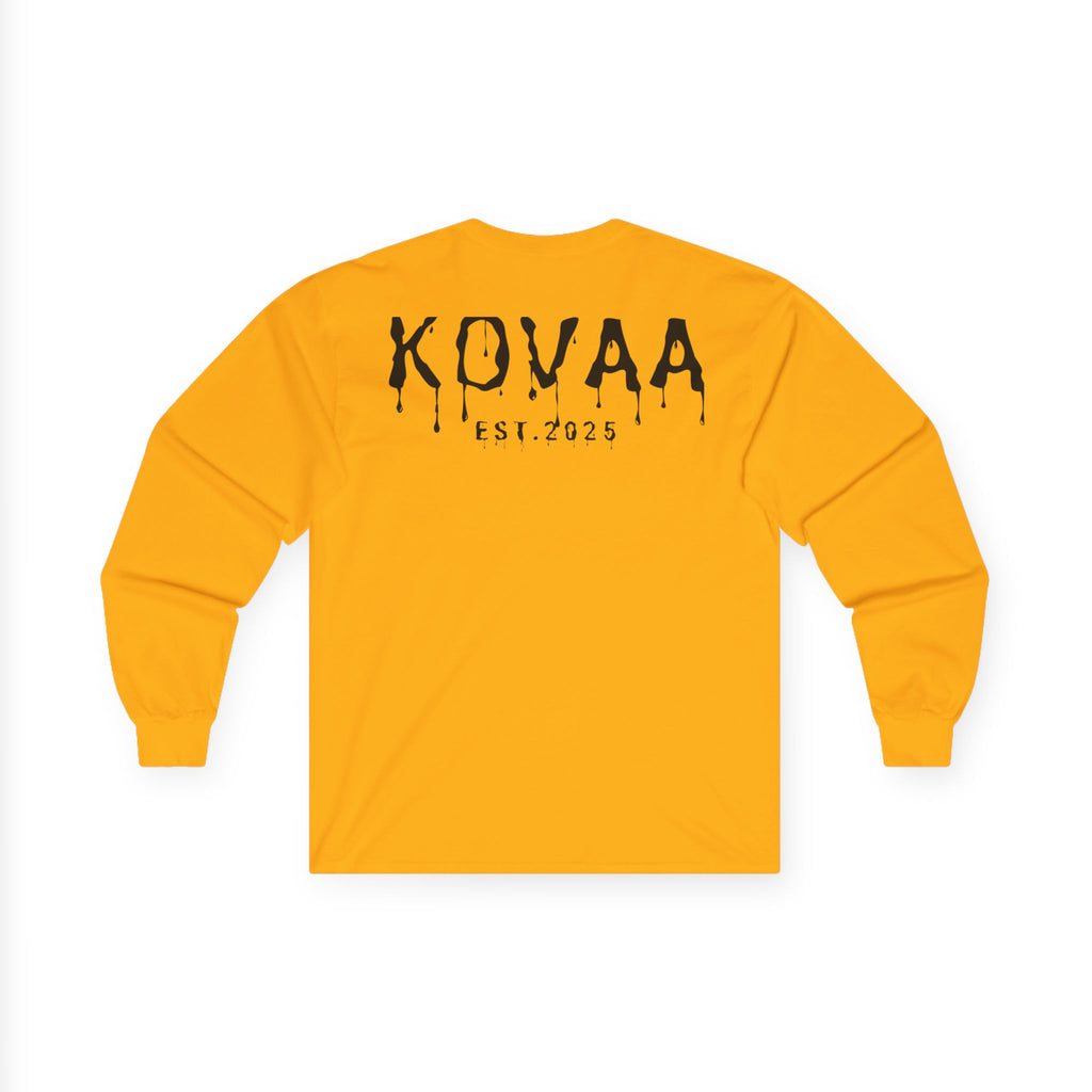 KOVAA Drip Logo Long Sleeve Tee — Est. 2025 Streetwear