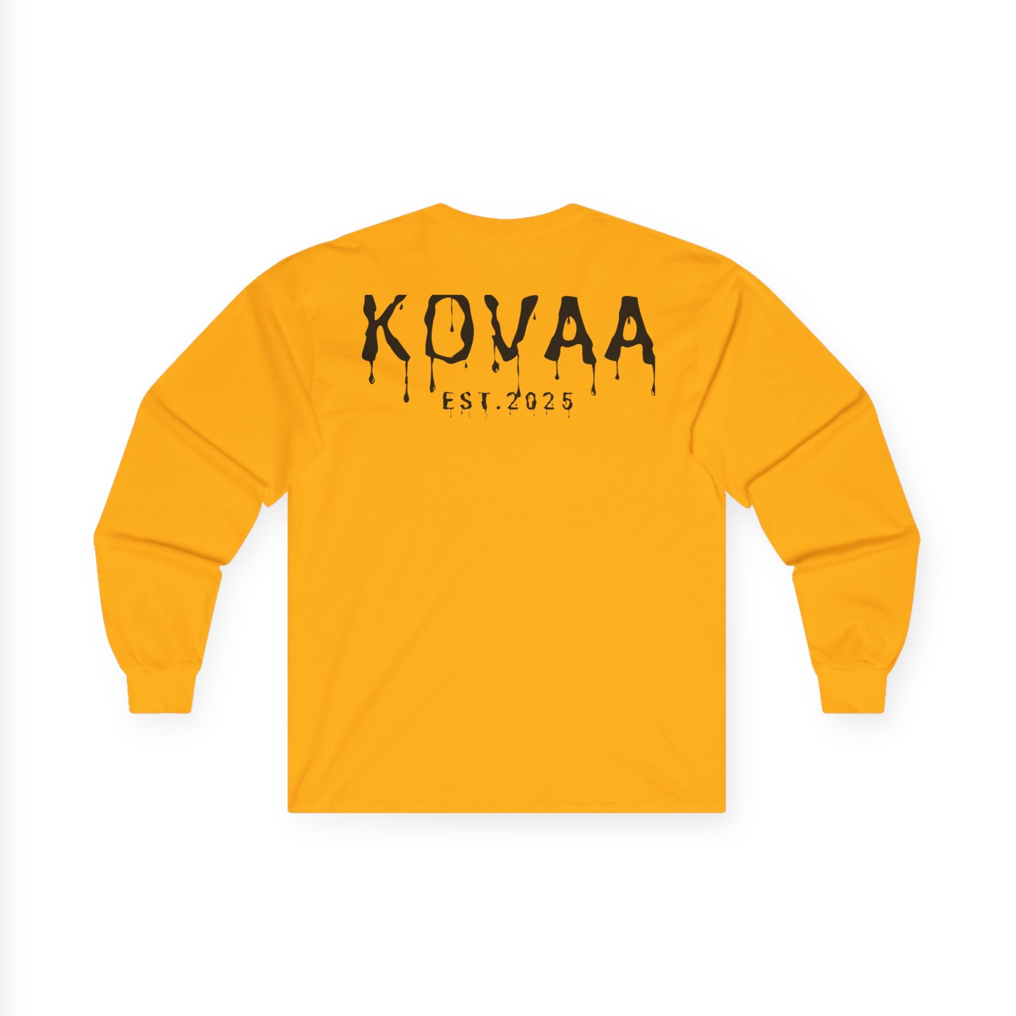 KOVAA Drip Logo Long Sleeve Tee — Est. 2025 Streetwear
