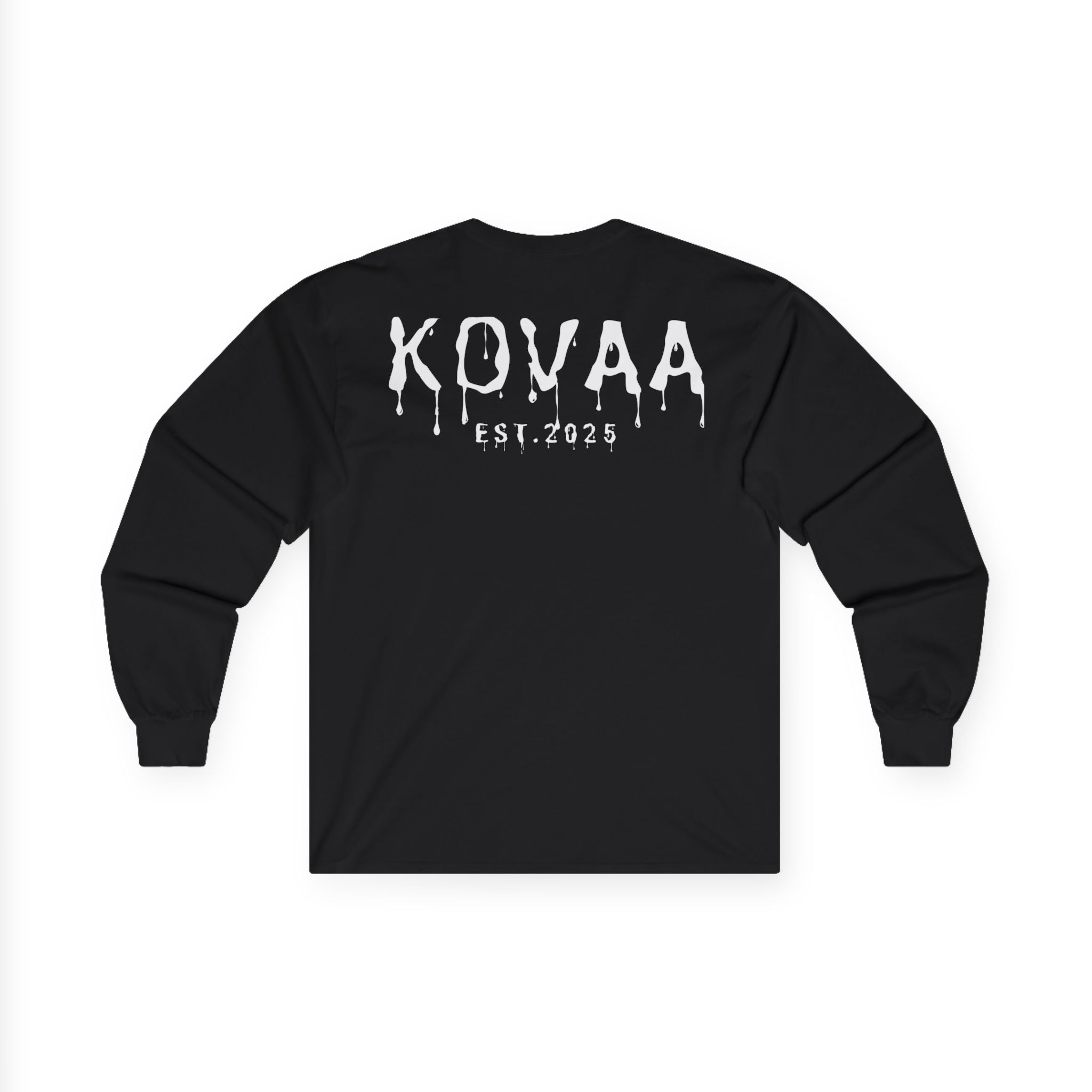 KOVAA Drip Logo Long Sleeve Tee — Est. 2025 Streetwear