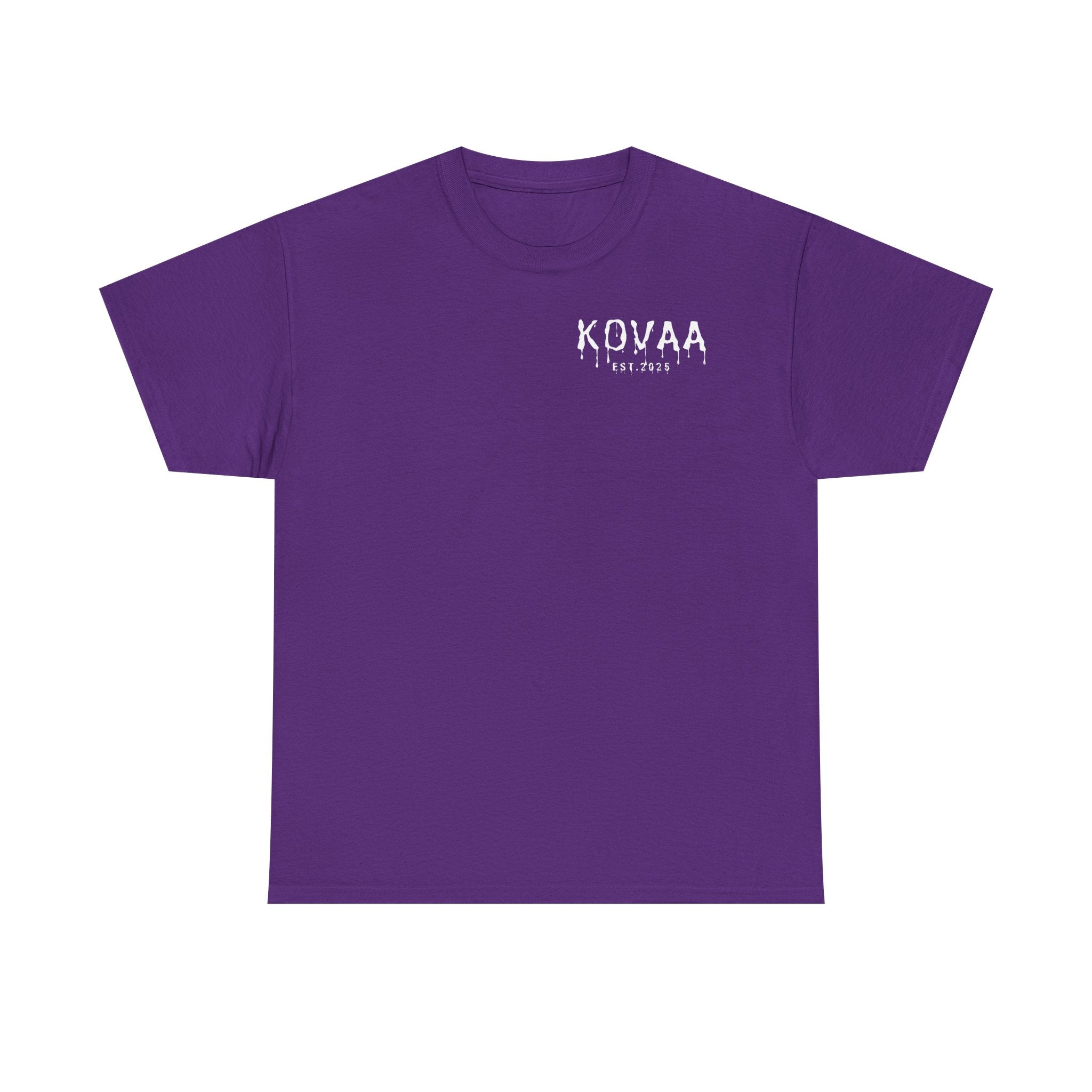 KOVAA Minimal Logo Tee — Small Chest Script Graphic T-Shirt
