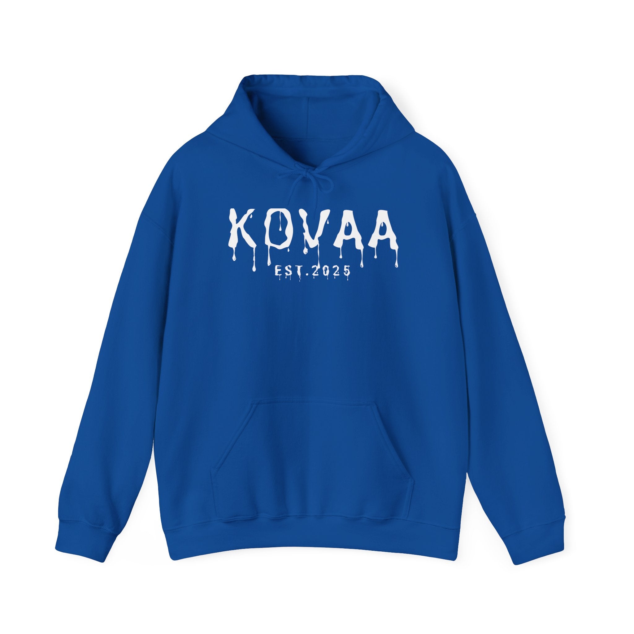 KOVAA Drip Logo Hoodie — Streetwear Graphic Pullover (Est. 2025)