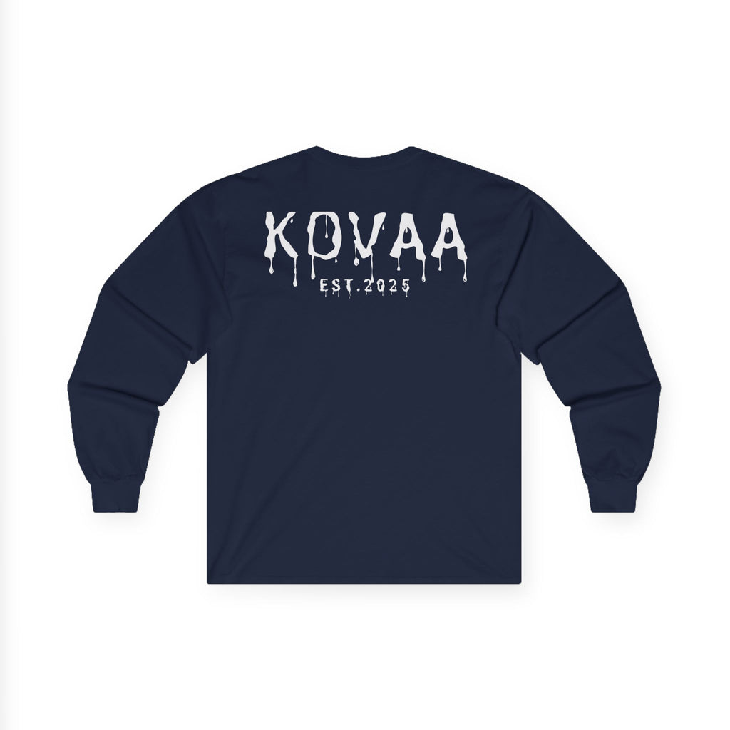 KOVAA Drip Logo Long Sleeve Tee — Est. 2025 Streetwear