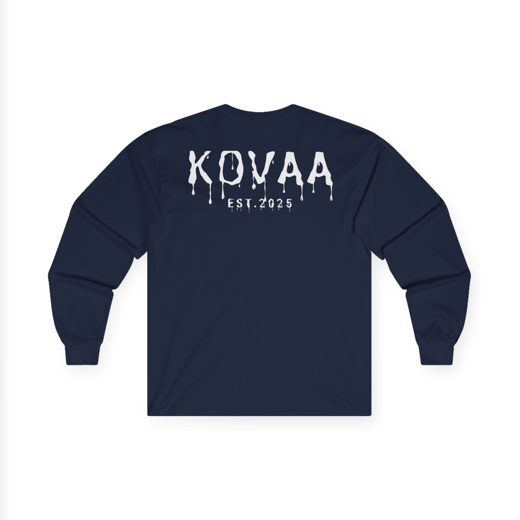 KOVAA Drip Logo Long Sleeve Tee — Est. 2025 Streetwear