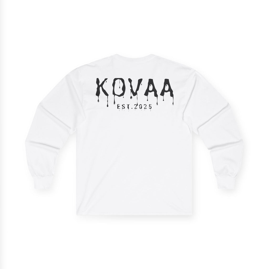 KOVAA Drip Logo Long Sleeve Tee — Est. 2025 Streetwear