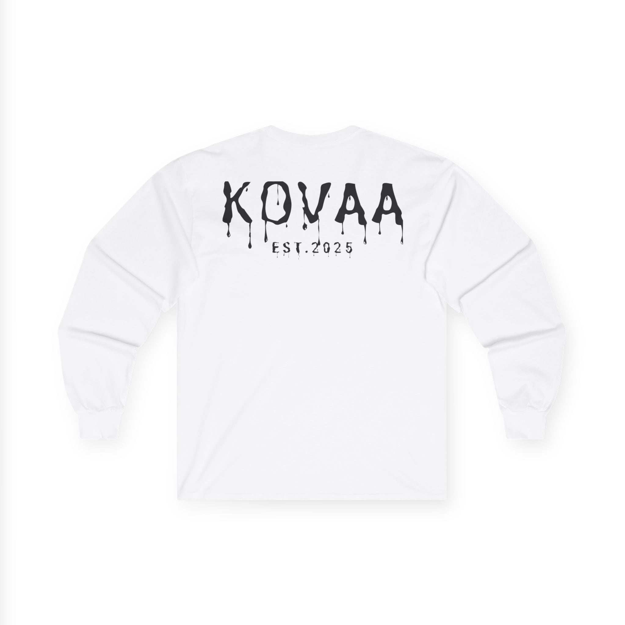 KOVAA Drip Logo Long Sleeve Tee — Est. 2025 Streetwear
