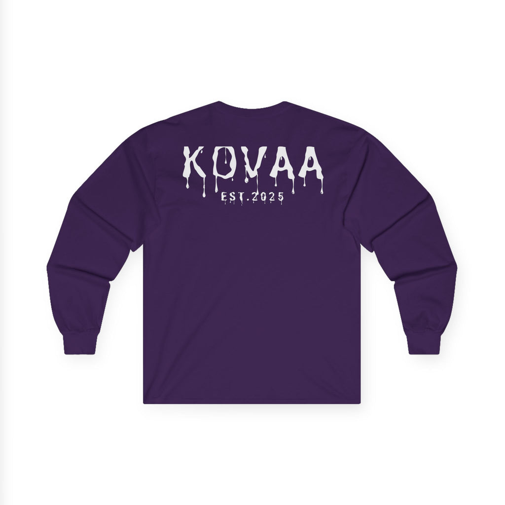 KOVAA Drip Logo Long Sleeve Tee — Est. 2025 Streetwear
