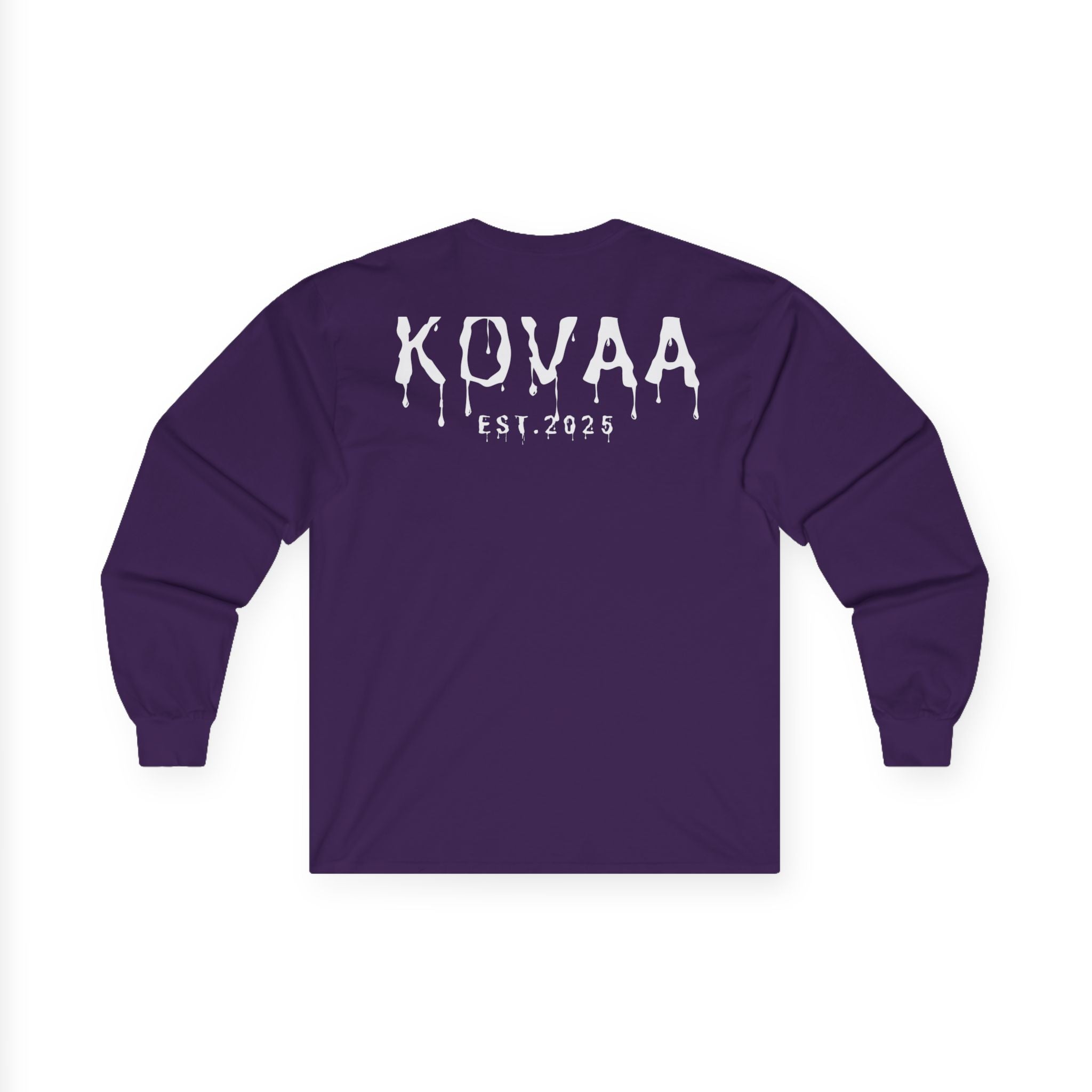KOVAA Drip Logo Long Sleeve Tee — Est. 2025 Streetwear
