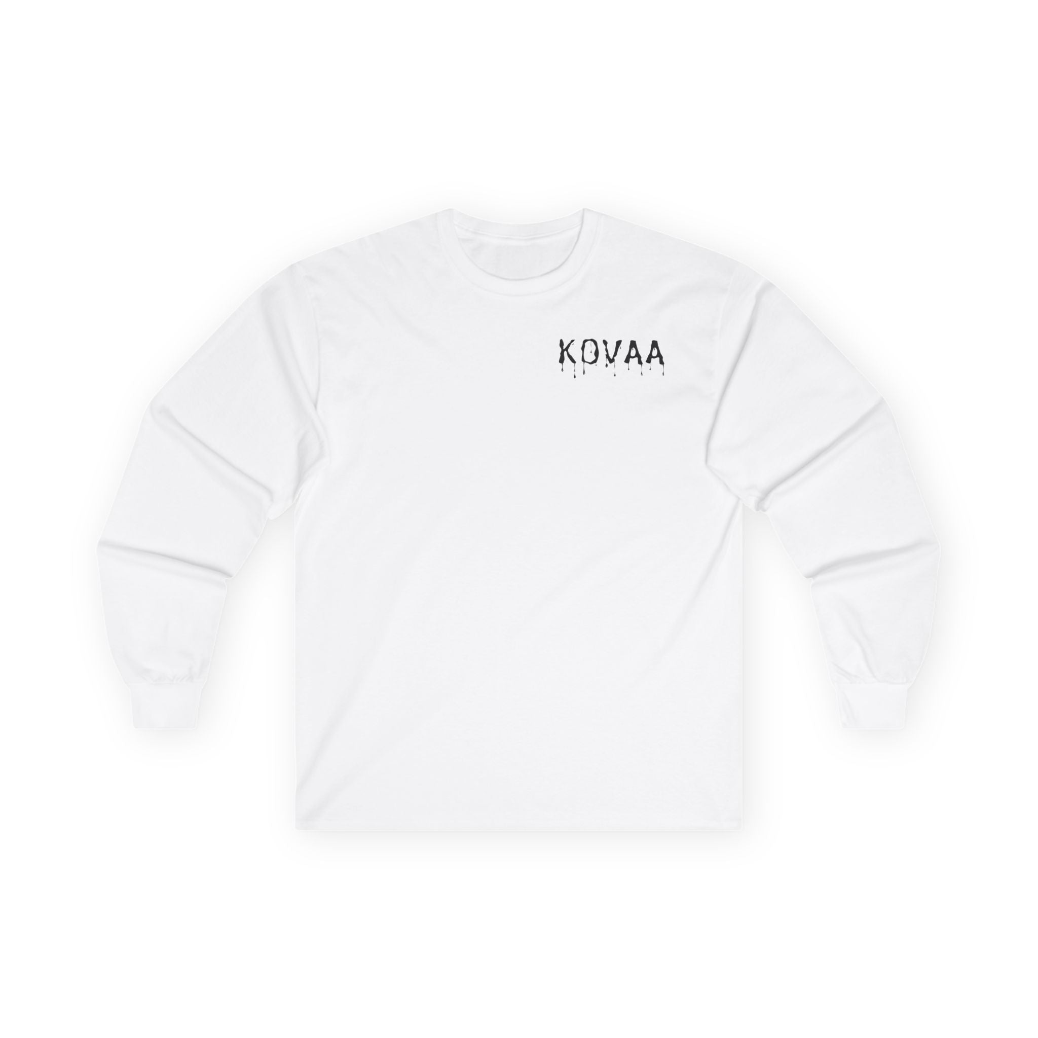 KOVAA Drip Logo Long Sleeve Tee — Est. 2025 Streetwear