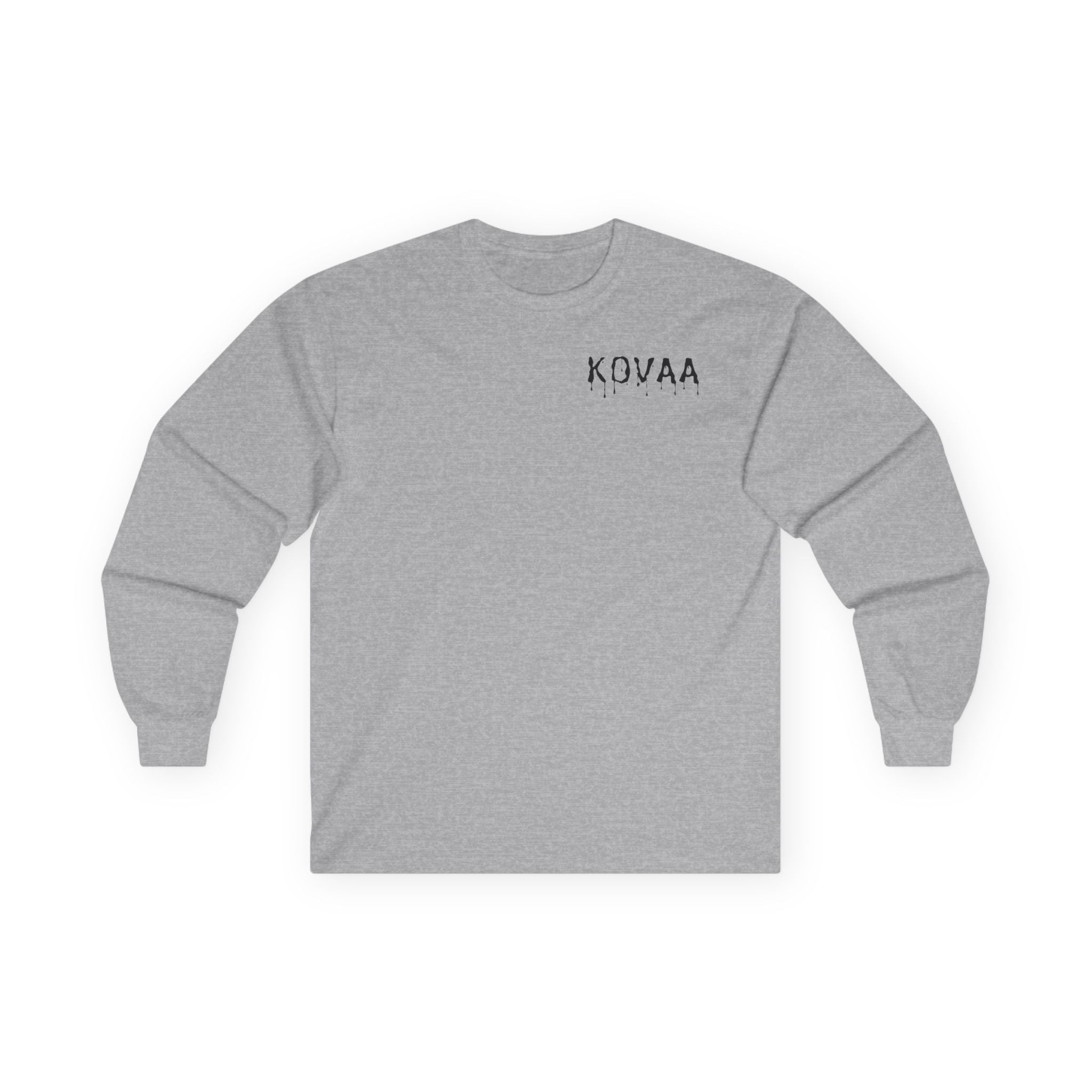 KOVAA Drip Logo Long Sleeve Tee — Est. 2025 Streetwear