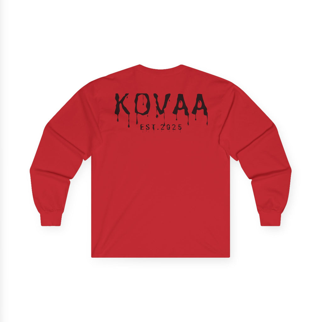 KOVAA Drip Logo Long Sleeve Tee — Est. 2025 Streetwear