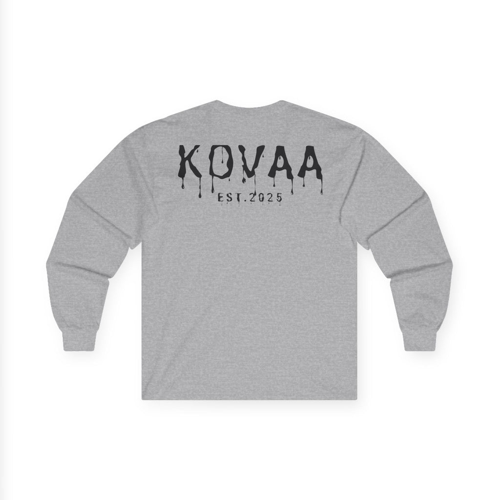 KOVAA Drip Logo Long Sleeve Tee — Est. 2025 Streetwear