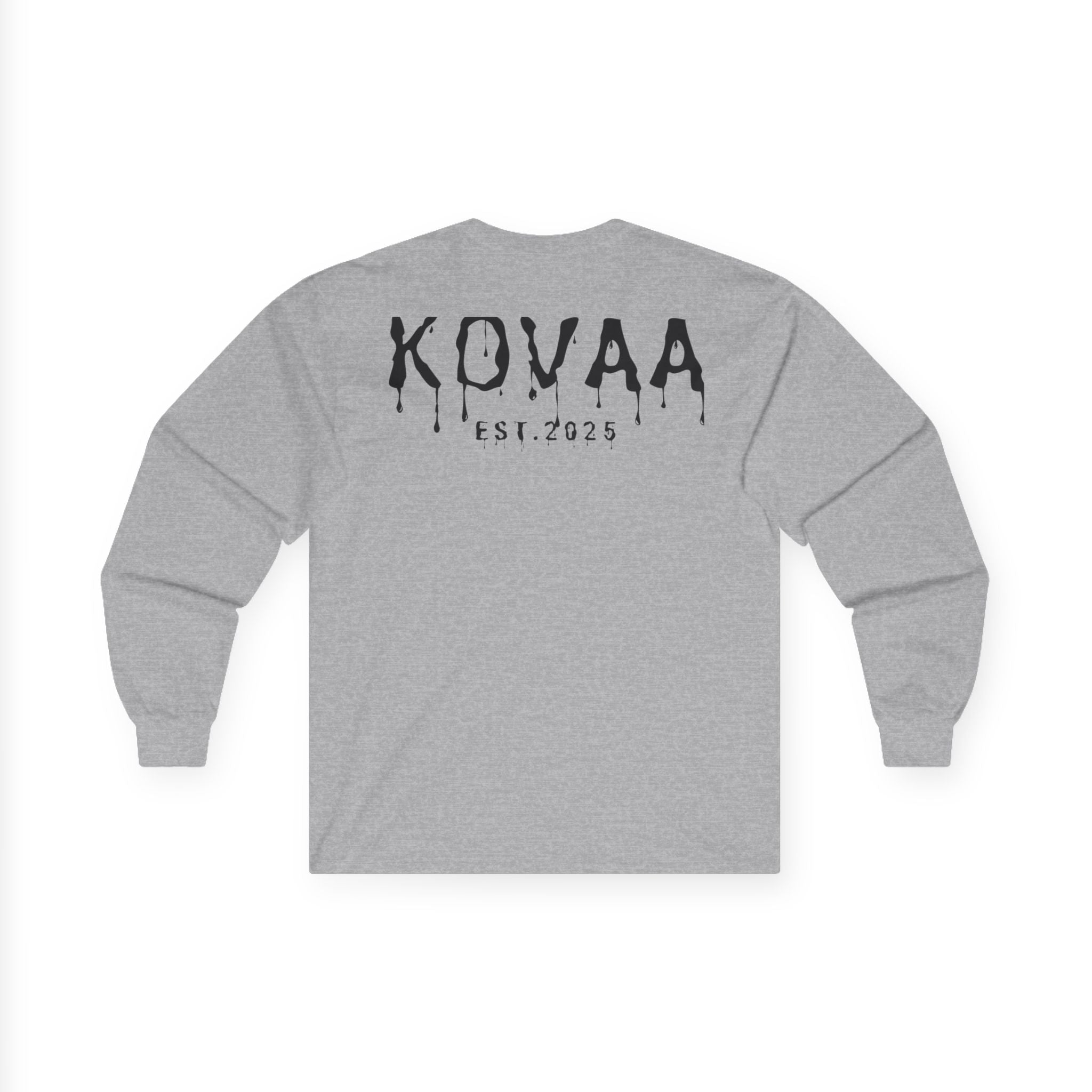 KOVAA Drip Logo Long Sleeve Tee — Est. 2025 Streetwear
